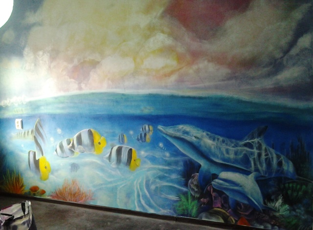 роспись стен в детской с морским сюжетом
