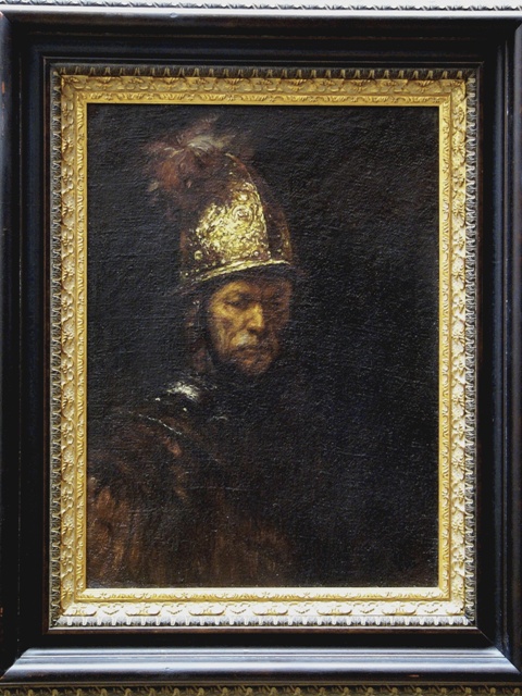 Копия картины Рембрандт "Мужчина в золотом шлеме" маслом на холсте