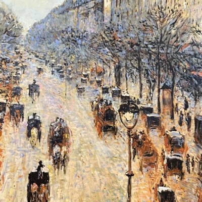Копия картины "Бульвар Монмартр в Париже" Писсарро фото
