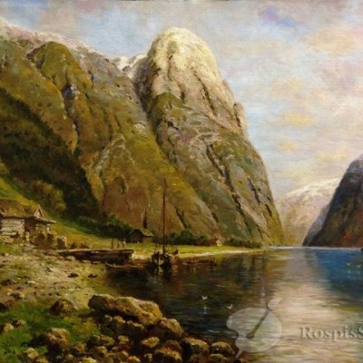 Копия картины A.M.Askevold "Норвежский фиорд" фото
