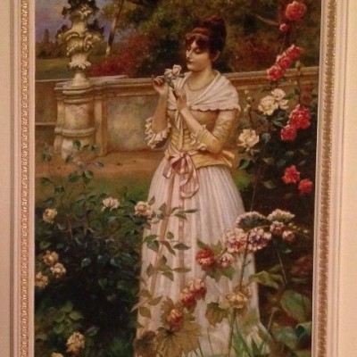 Копия картины Вильгельм Менцлер "Девушка в саду" фото